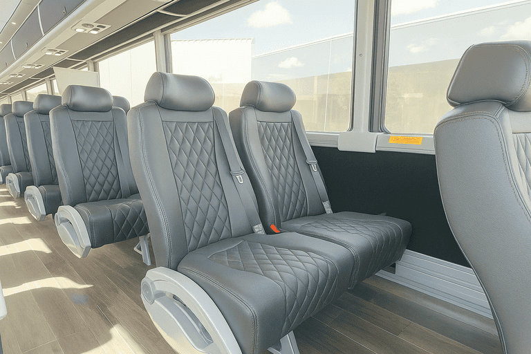 interior of Ogden Coach Bus Service charter bus