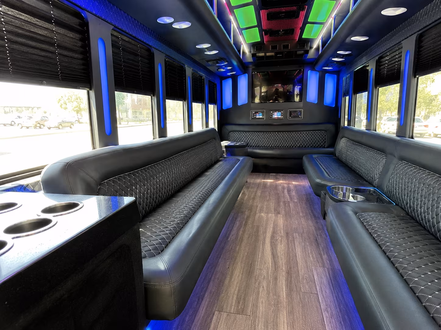 ogden 15 passenger party bus inside