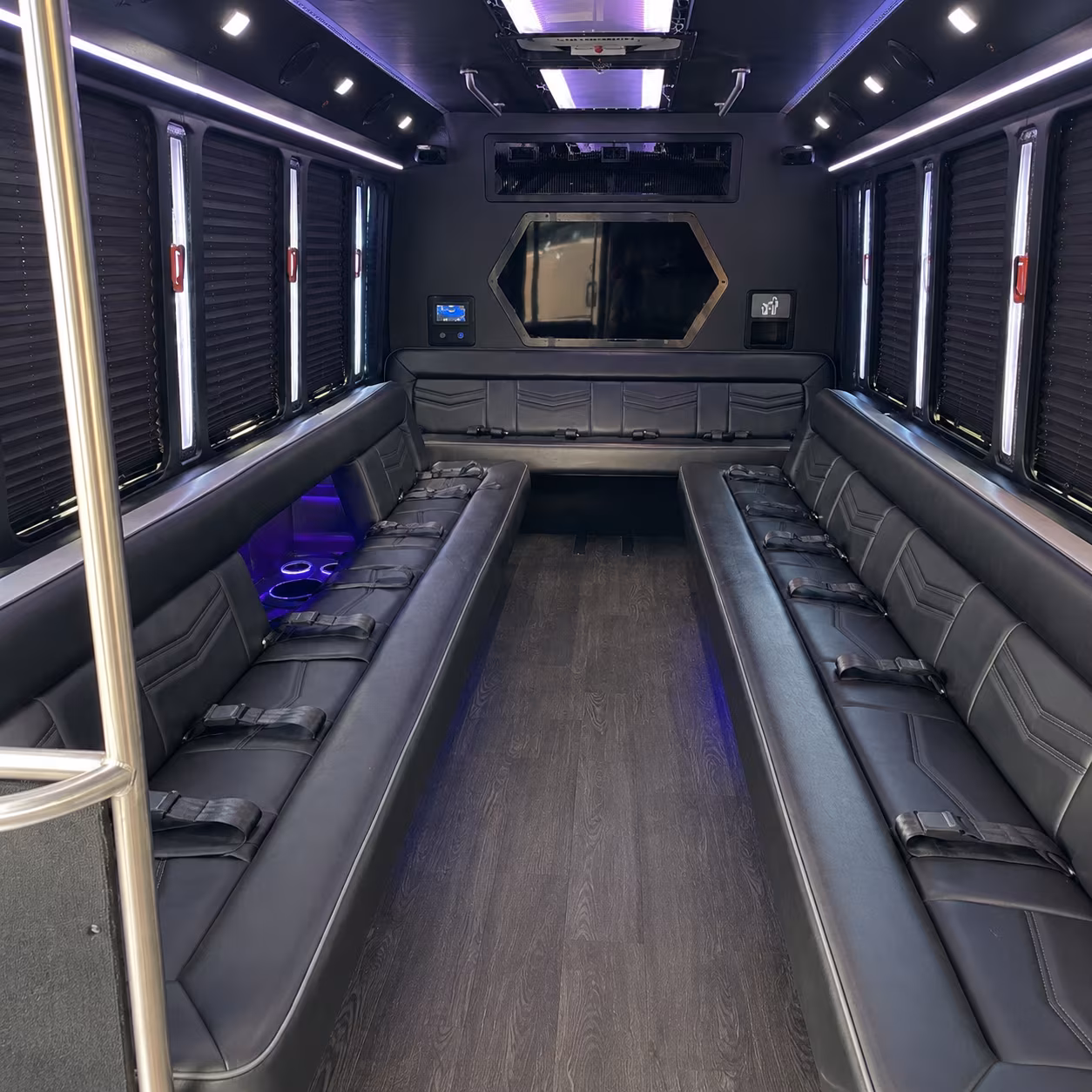 ogden 18 passenger party bus interior