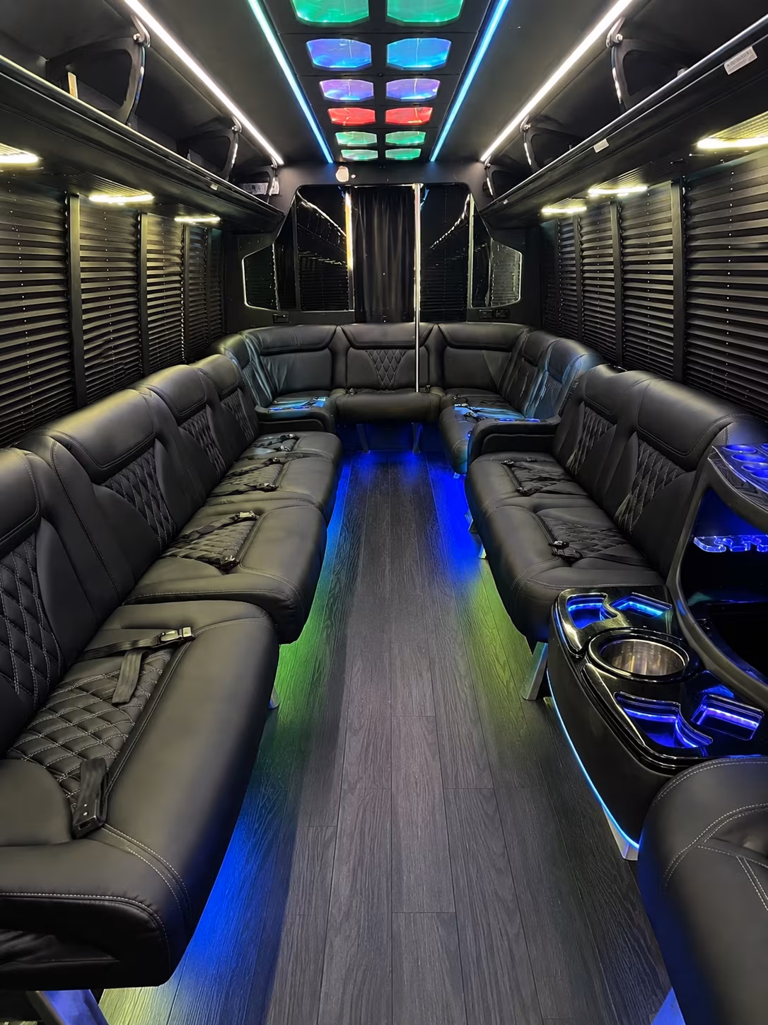 ogden 20 passenger party bus interior