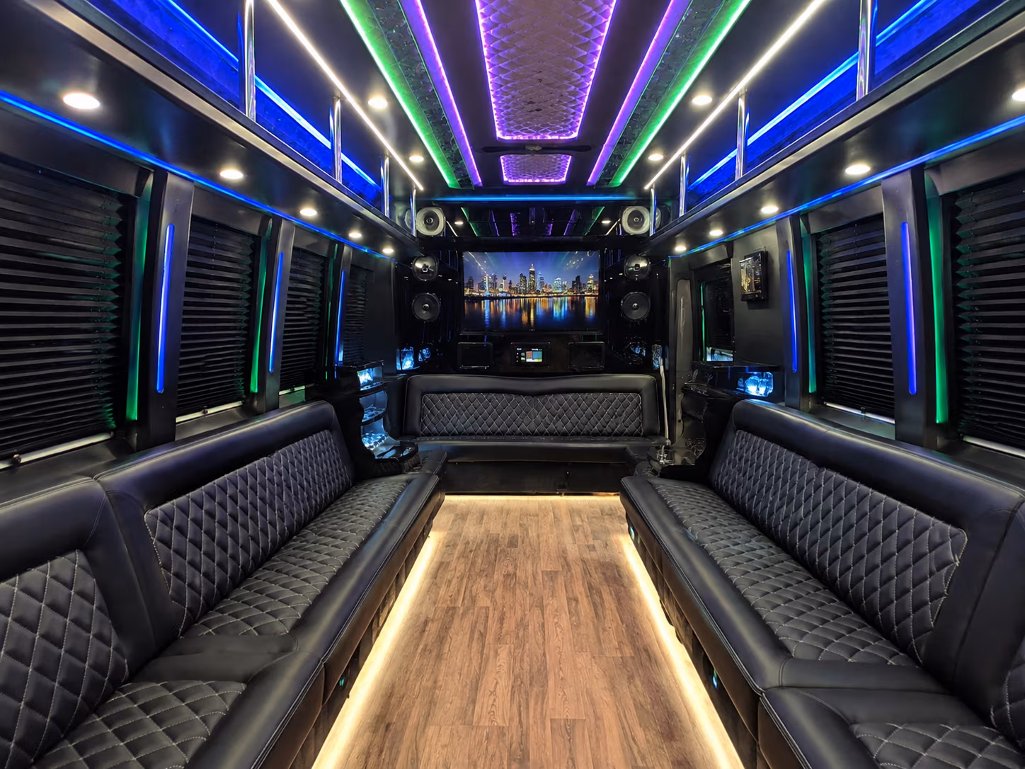 ogden 25 passenger party bus interior