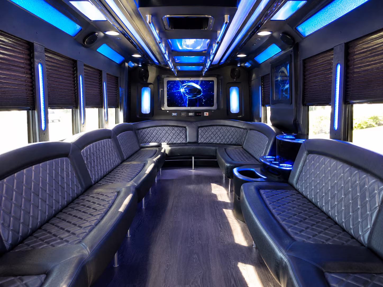ogden 28 passenger party bus inside