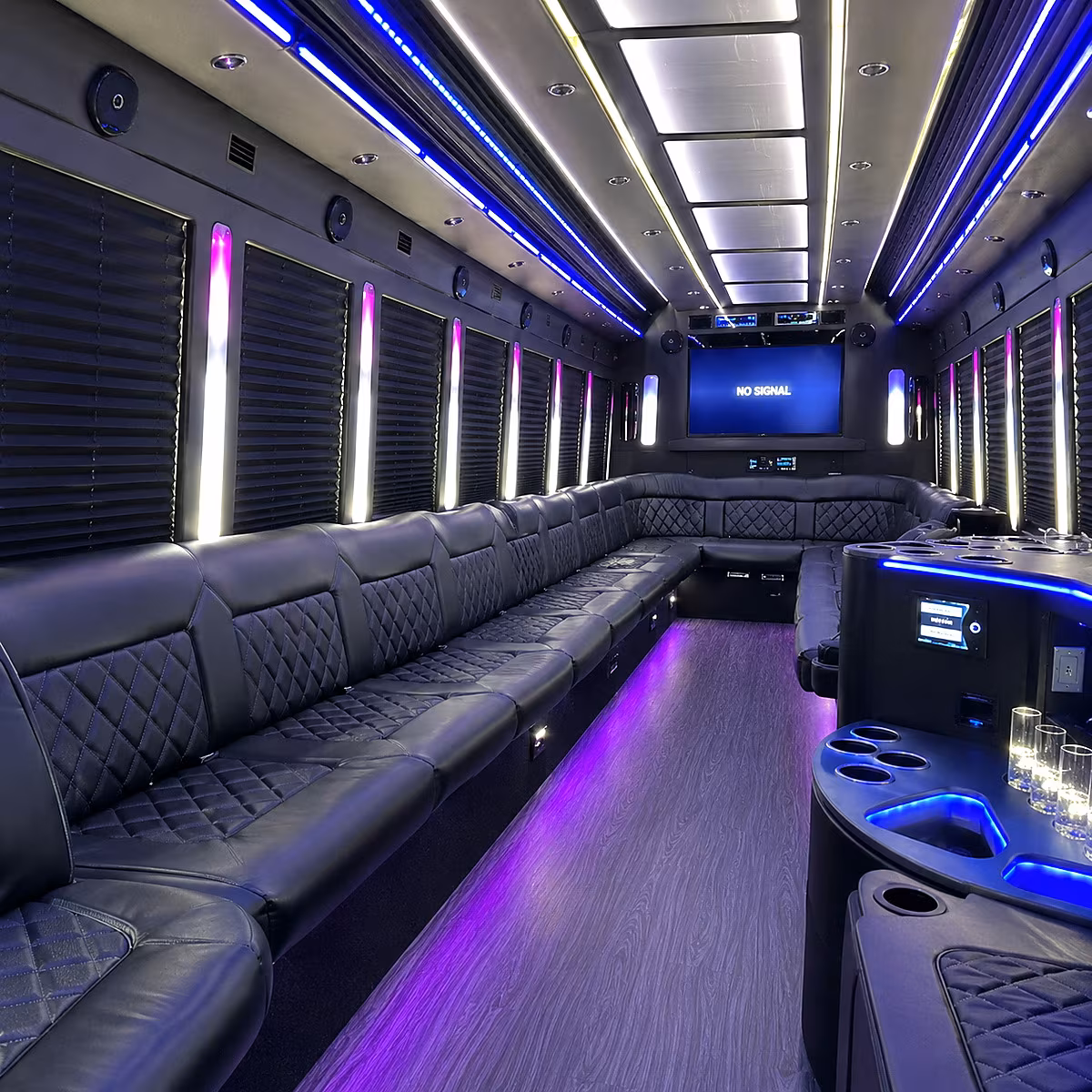ogden 30 passenger party bus inside