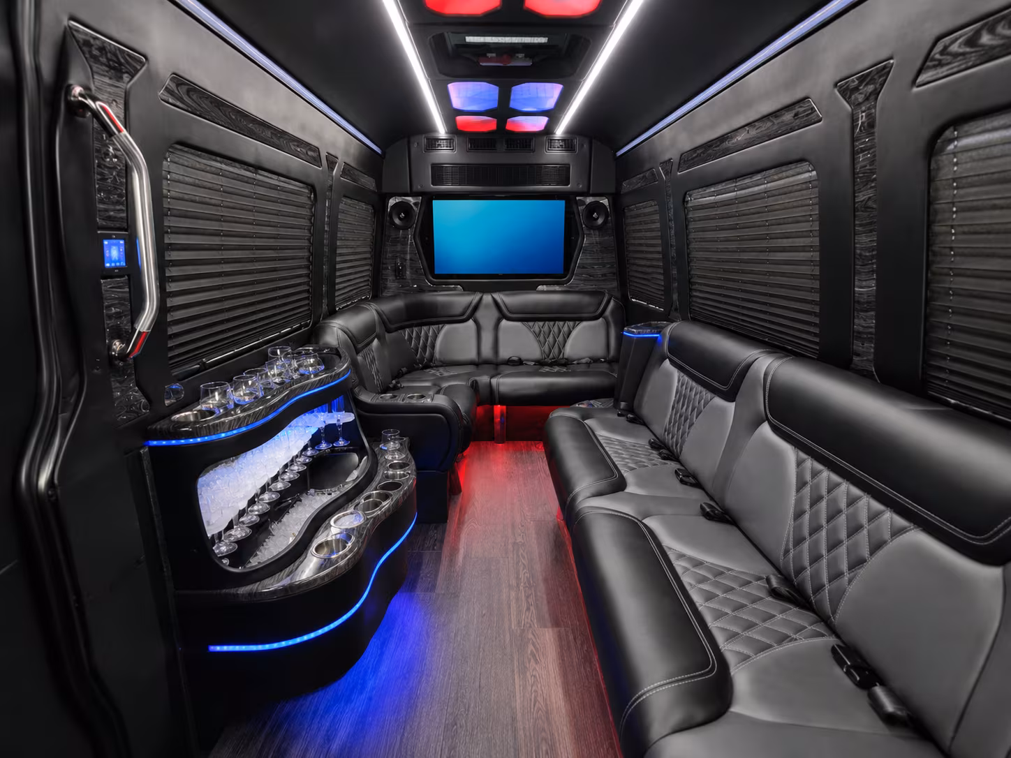 ogden 50 passenger party bus inside